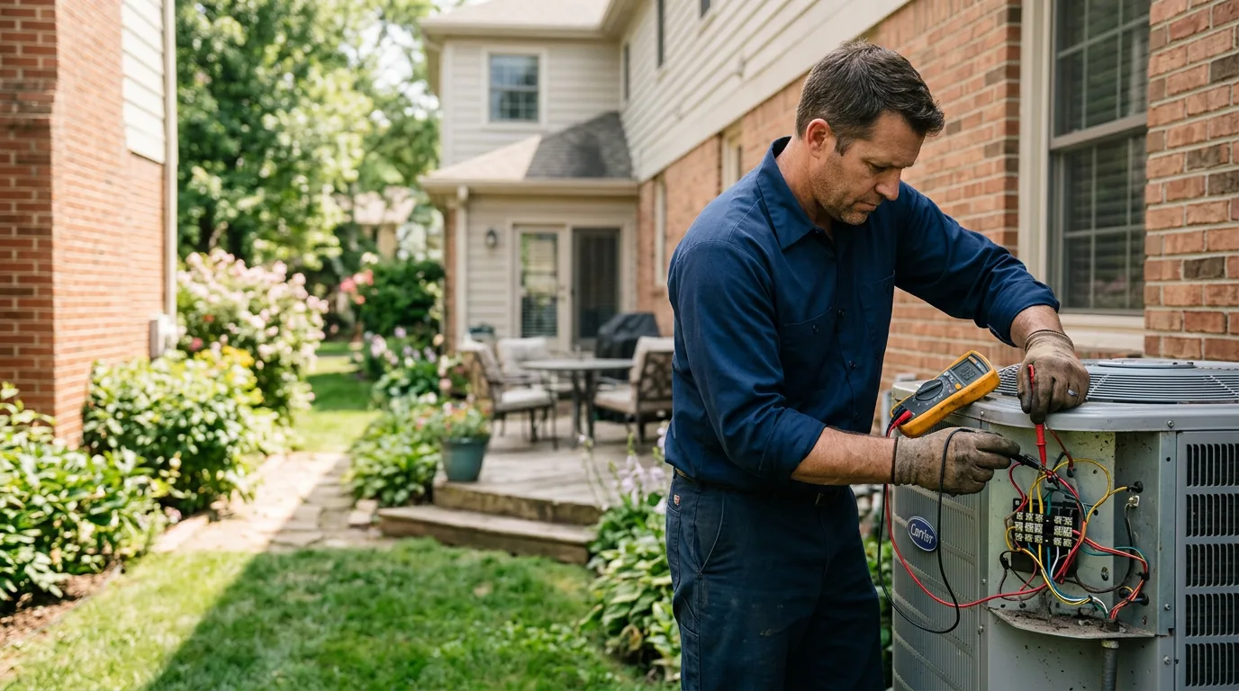 HVAC technician working near Roff, OK